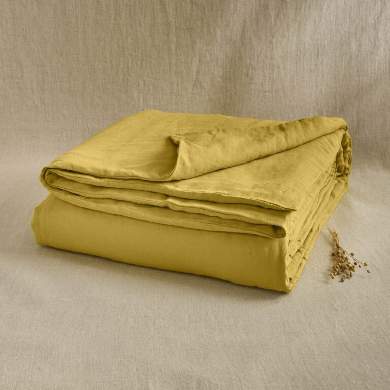 Embrin - Housse de Couette en Lin - Jaune