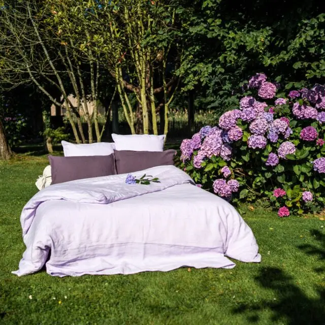 EMBRIN - Housse de Couette en Lin – Lilas