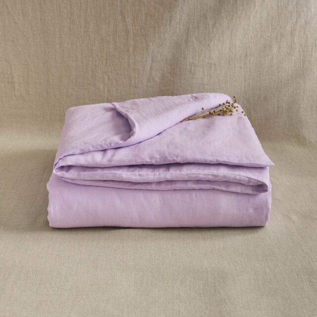 Embrin - Housse de Couette en Lin - Lilas