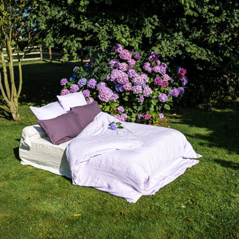 Embrin - Housse de Couette en Lin - Lilas