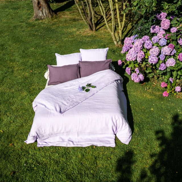 Embrin - Housse de Couette en Lin - Lilas