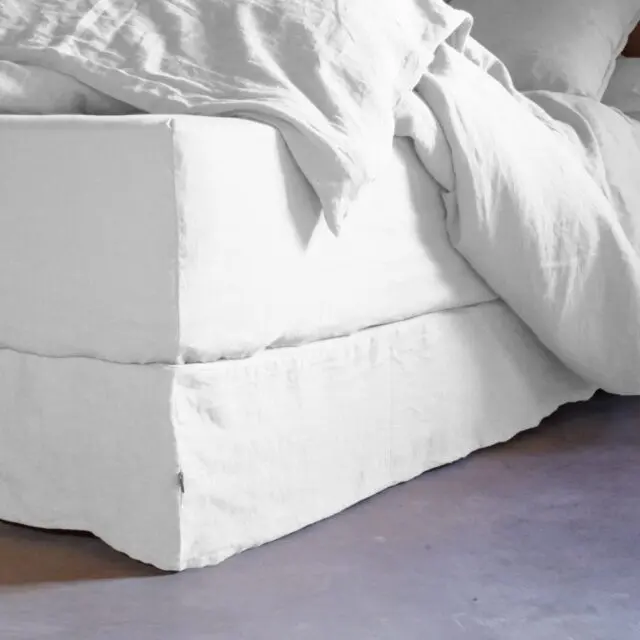 EMBRIN - Cache-Sommier en Lin – Blanc