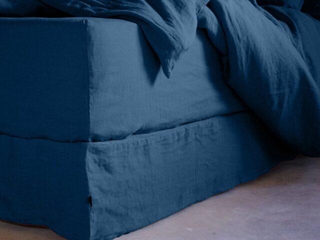 Embrin - Cache-Sommier en Lin - Bleu