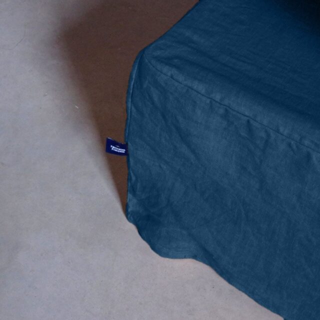 Embrin - Cache-Sommier en Lin - Bleu