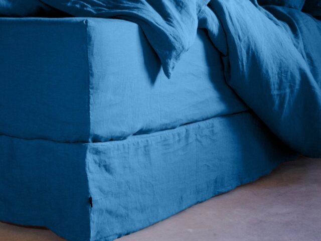 Embrin - Cache-Sommier en Lin - Bleu