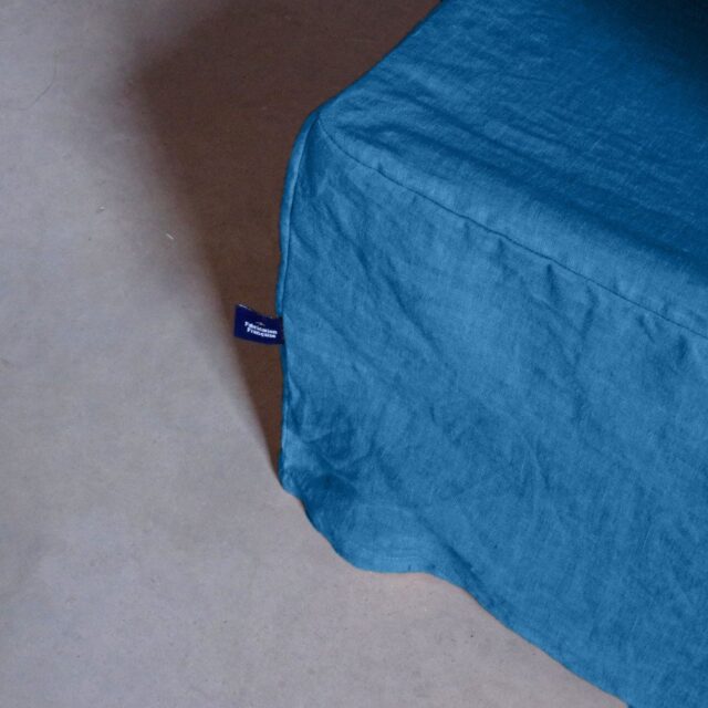 Embrin - Cache-Sommier en Lin - Bleu