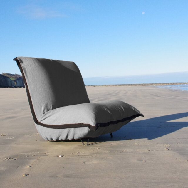 EMBRIN - Fauteuil en Lin – Gris