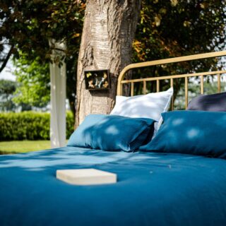 EMBRIN - Drap Plat en Lin  Bleu