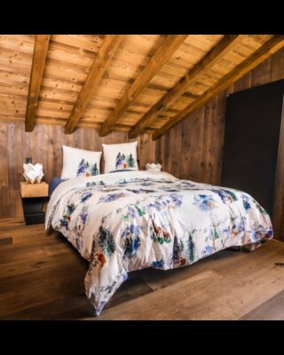 Blanc de Gérardmer - Housse de couette en Percale imprimée Montagne