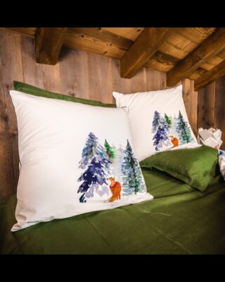 Taie d’oreiller en Percale imprimée Montagne 65x65cm par la marque Blanc de Gérardmer Blanc de Gérardmer - Taie d’oreiller en Percale imprimée Montagne 65x65cm