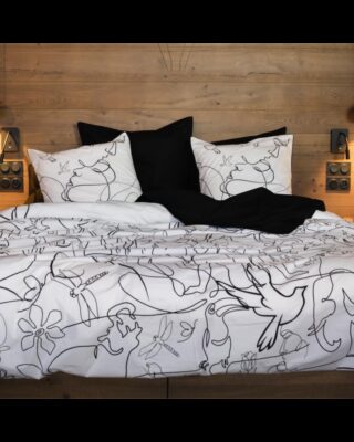 Blanc de Gérardmer - Housse de couette en Percale imprimée Adam&Eve