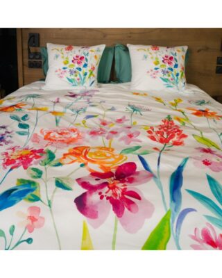 Housse de couette en Percale imprimée Aimée par la marque Blanc de Gérardmer Blanc de Gérardmer - Housse de couette en Percale imprimée Aimée