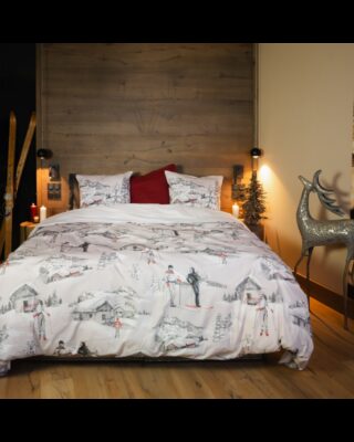 Housse de couette en Percale imprimée Les Bronzés par la marque Blanc de Gérardmer Blanc de Gérardmer - Housse de couette en Percale imprimée Les Bronzés