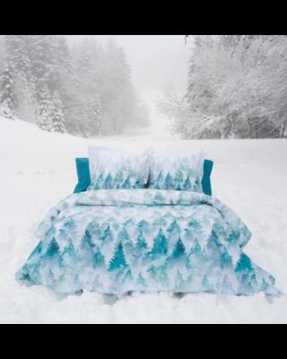 Blanc de Gérardmer - Housse de couette en Percale imprimée Zone Blanche