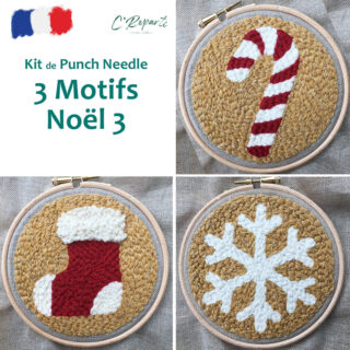 Kit Punch Needle 3 Motif Noël 3 par la marque C’Reparti C’Reparti - Kit Punch Needle 3 Motif Noël 3