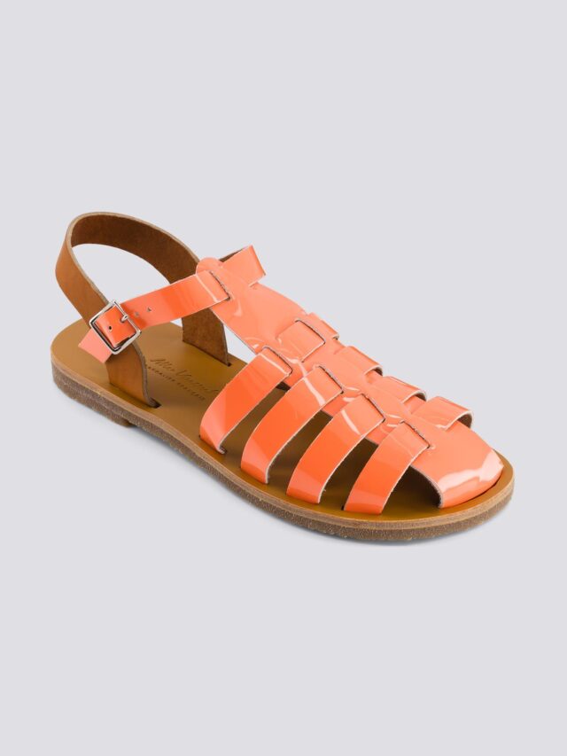 MAX VINCENT - SANDALES FERMEES ACIDULE cuir tannage vegetal peche Femme