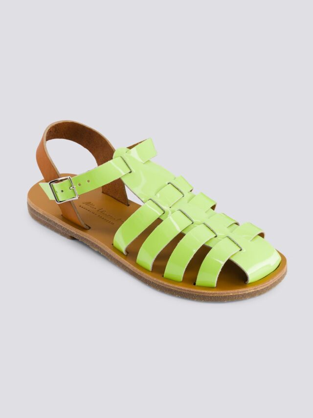 MAX VINCENT - SANDALES FERMEES ACIDULE cuir tannage vegetal vert pastel Femme