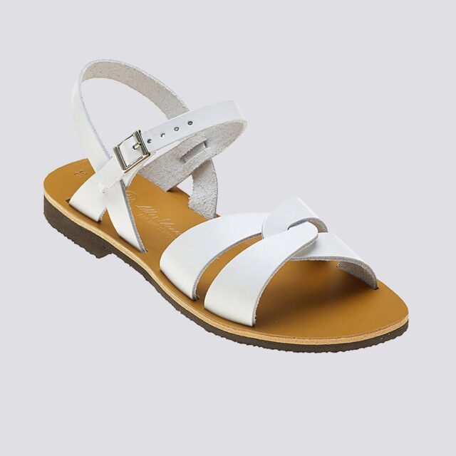 MAX VINCENT - SANDALES BRIDES CROISEES ATHENA cuir blanc Femme