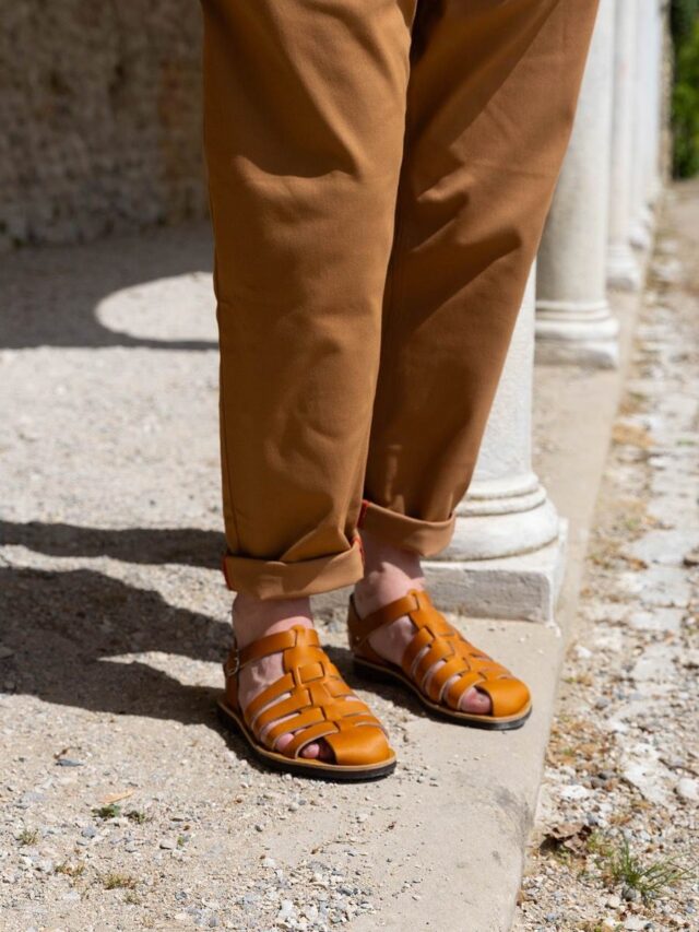 MAX VINCENT - SANDALES FERMEES TRADITION cuir tannage vegetal naturel Homme