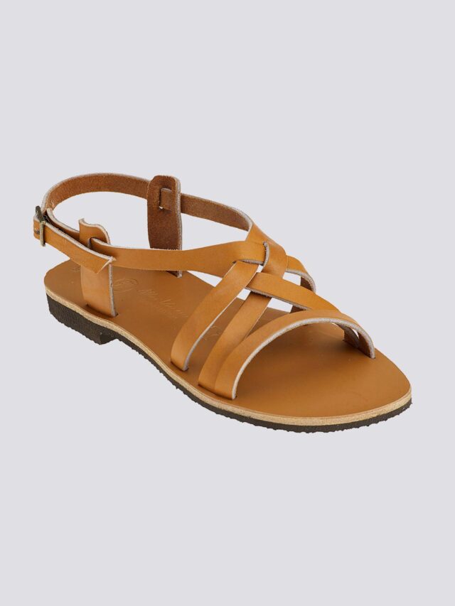 MAX VINCENT - SANDALES BRIDES CROISEES VERO cuir tannage vegetal naturel Femme