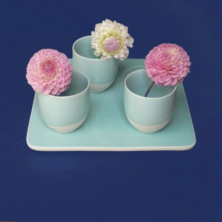 Fleur de Soleil - Nappe bleu roi enduite