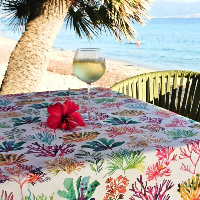 Fleur de Soleil - Nappe enduite Algues