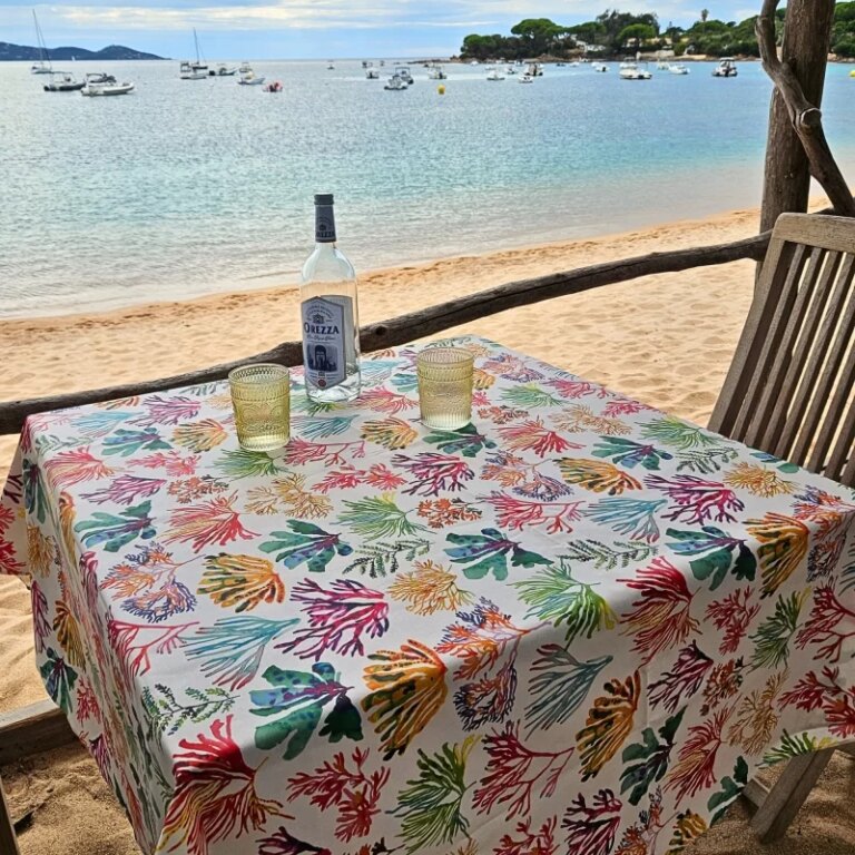 Fleur de Soleil - Nappe enduite Algues