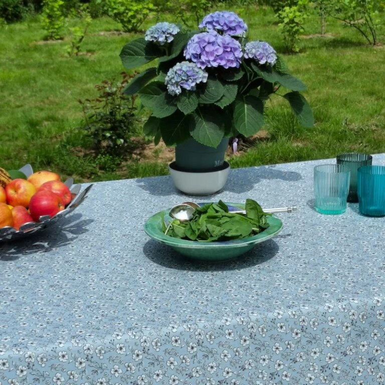 Fleur de Soleil - Nappe enduite Anémone Bleue