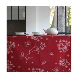 Fleur de Soleil - Nappe enduite Astrance rouge