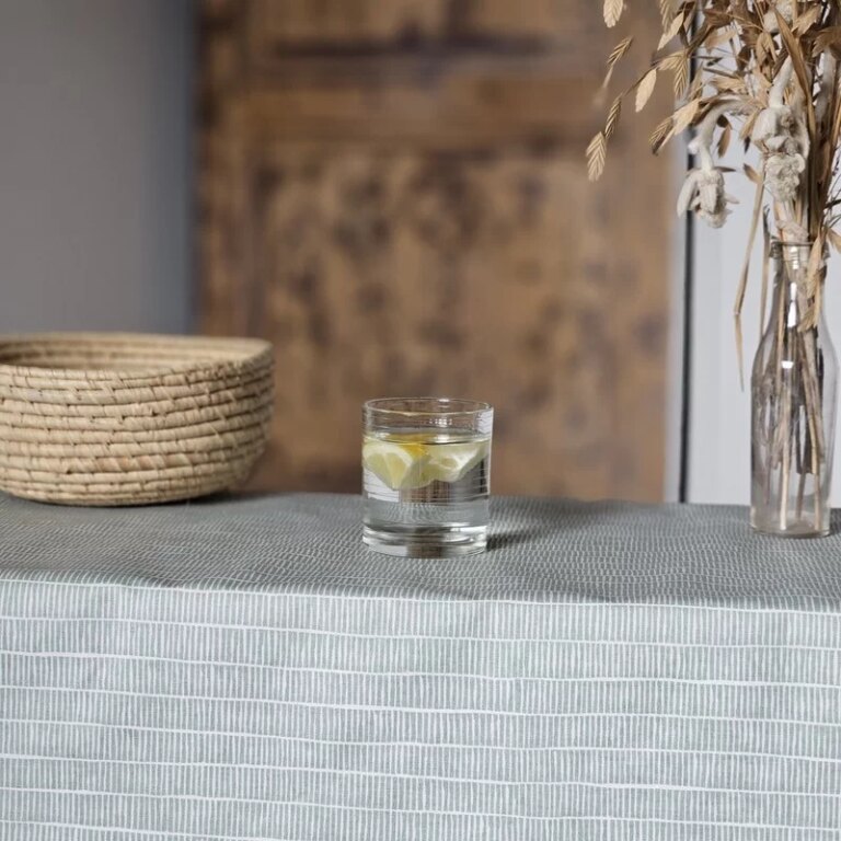 Fleur de Soleil - Nappe enduite Bambou vert