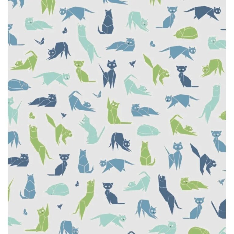 Fleur de Soleil - Nappe enduite Chats bleus