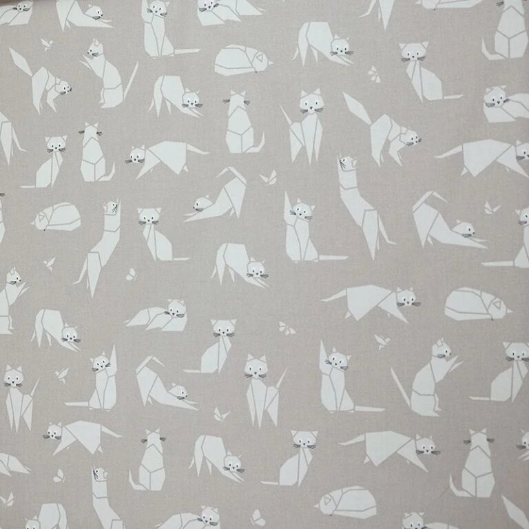 Fleur de Soleil - Nappe enduite Chats taupe