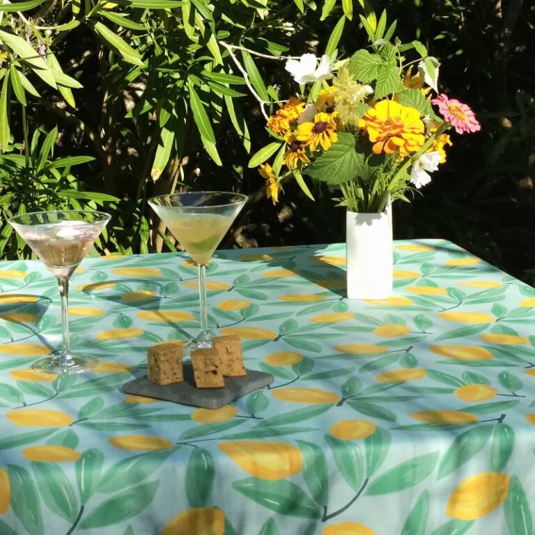Fleur de Soleil - Nappe enduite Citrons