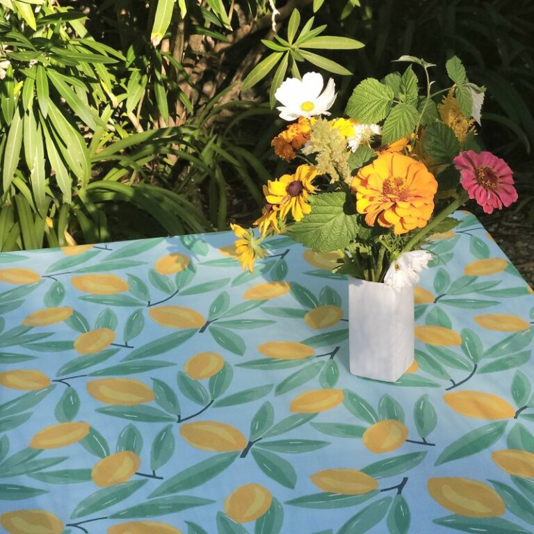 Fleur de Soleil - Nappe enduite Citrons