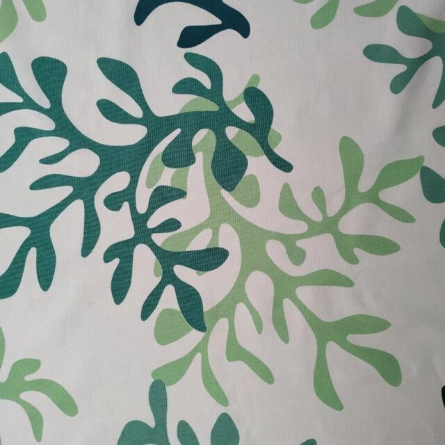 Fleur de Soleil - Nappe enduite Corail vert