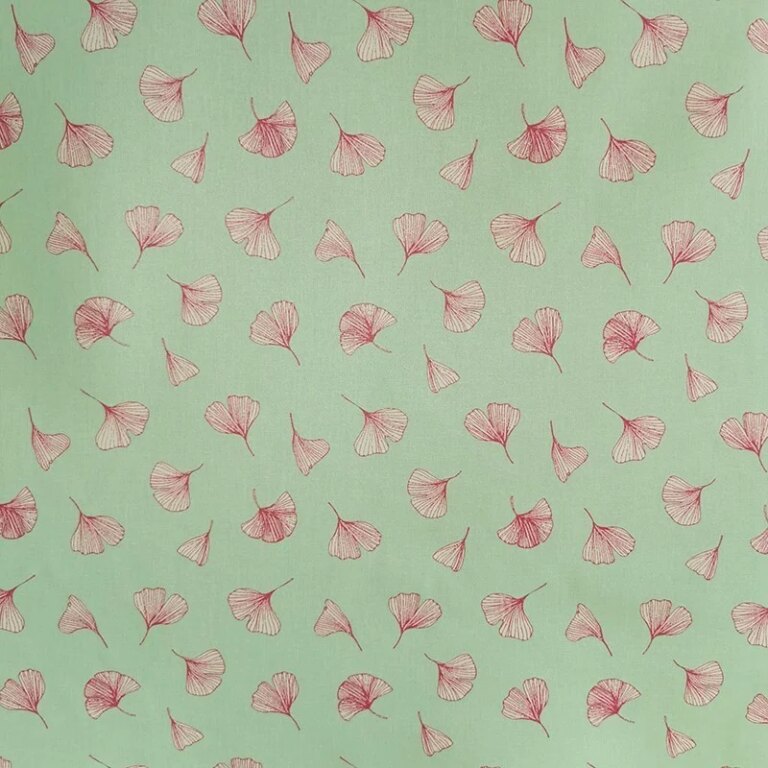 Fleur de Soleil - Nappe enduite Ginkgo Pistache