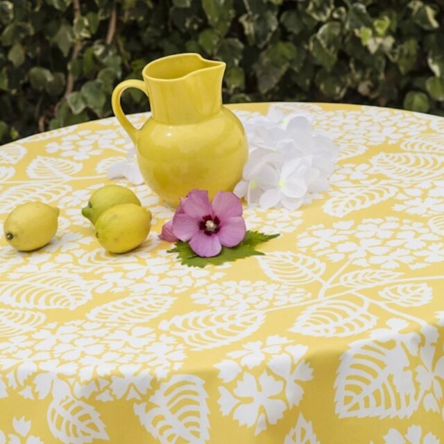 Fleur de Soleil - Nappe enduite Hortensia jaune