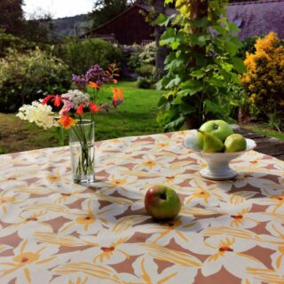 Fleur de Soleil - Nappe enduite Iris