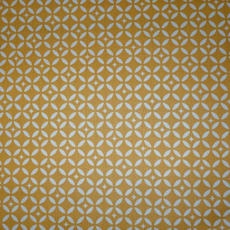 Fleur de Soleil - Nappe enduite Mosaïque Jaune Curry