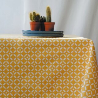 Fleur de Soleil - Nappe enduite Mosaïque Jaune Curry