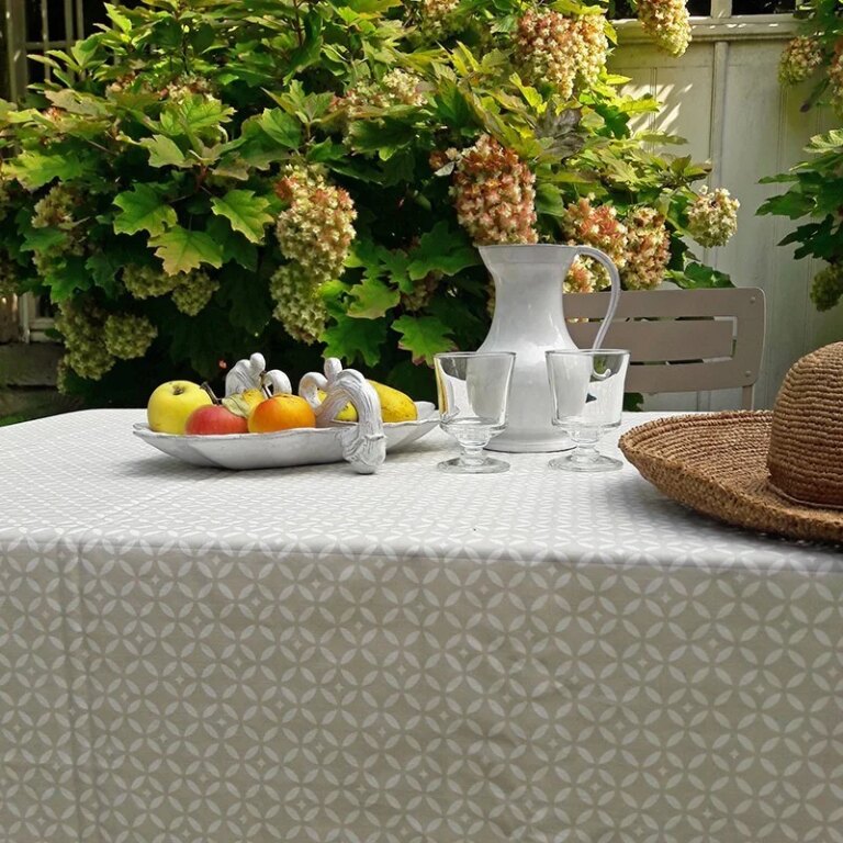 nappe enduite mosaique sable Fleur de Soleil - Nappe enduite Mosaïque Sable