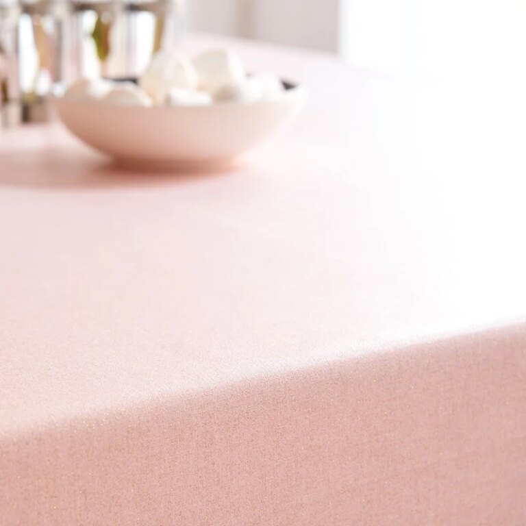 Fleur de Soleil - Nappe enduite Pailletée rose poudré