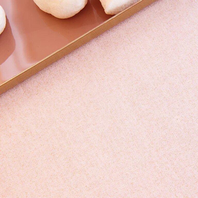 Fleur de Soleil - Nappe enduite Pailletée rose poudré