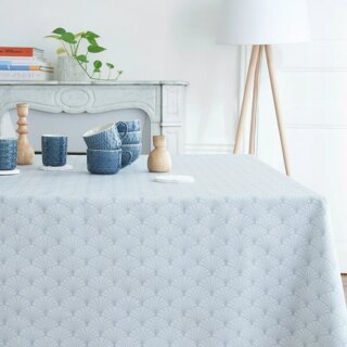 Nappe enduite Papyrus gris par la marque Fleur de Soleil Fleur de Soleil - Nappe enduite Papyrus gris