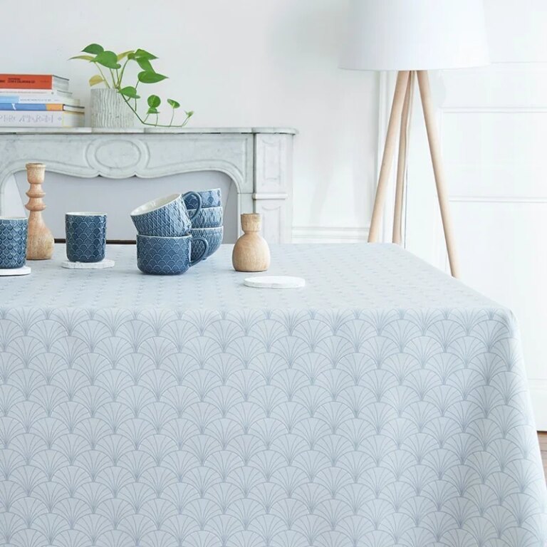 Fleur de Soleil - Nappe enduite Papyrus gris