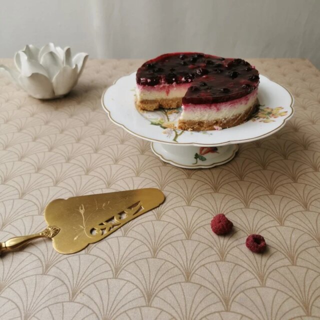 Fleur de Soleil - Nappe enduite Papyrus Nacre