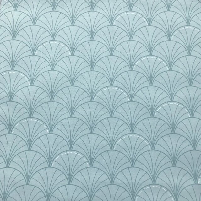 Fleur de Soleil - Nappe enduite Papyrus vert d'eau