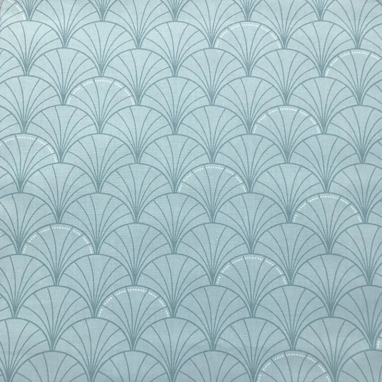 Fleur de Soleil - Nappe enduite Papyrus vert d'eau
