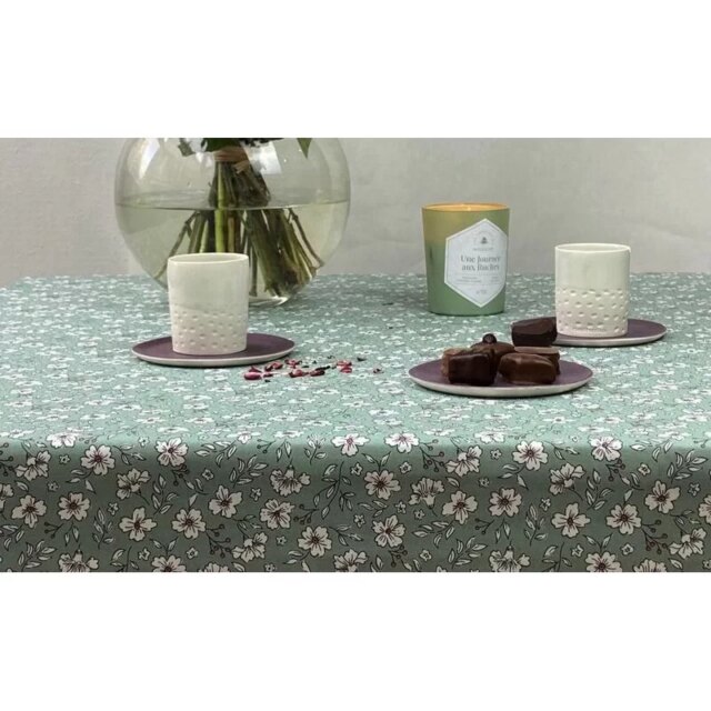 Fleur de Soleil - Nappe enduite Anémone Verte