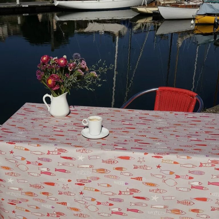 Fleur de Soleil - Nappe enduite Poissons soleil